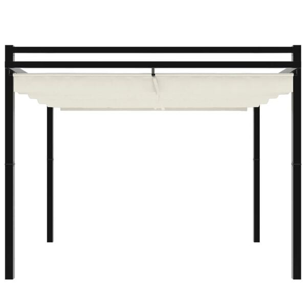 vidaXL Garden Gazebo with Retractable Roof Cream 3x3 m Aluminium