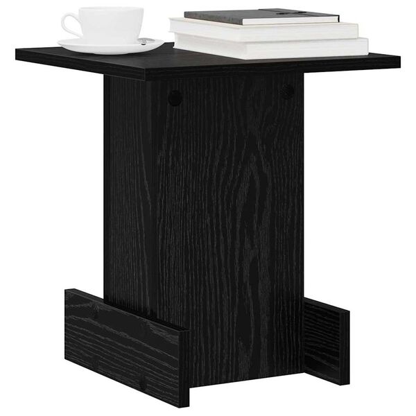 vidaXL End Table Black Oak 35.5 x 35 x 40 cm Engineered Wood
