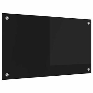 vidaXL Kitchen Backsplash Black 70 x 40 cm Tempered Glass