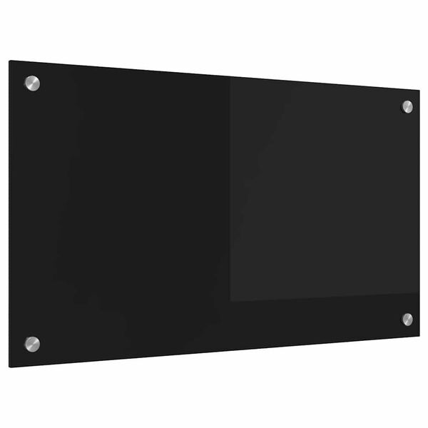 vidaXL Kitchen Backsplash Black 70 x 40 cm Tempered Glass