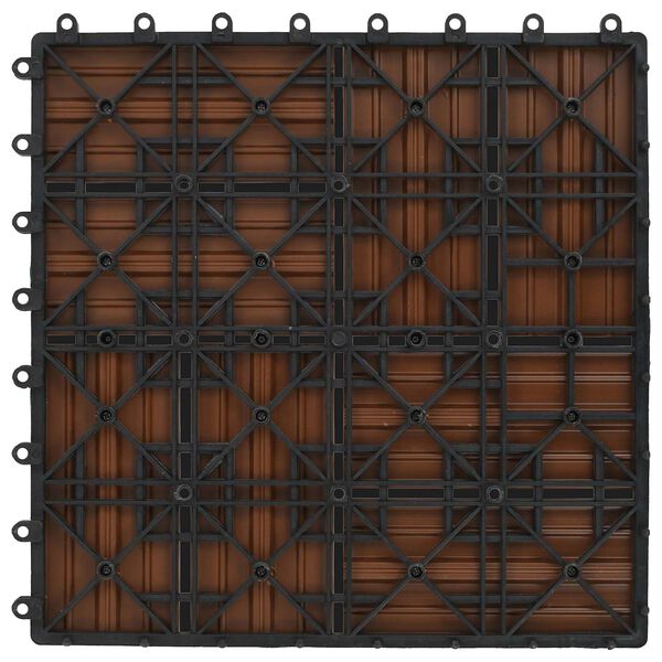 vidaXL Decking Tile 11 pcs Brown 30 x 30 cm WPC