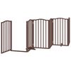 vidaXL Dog Gate with Door Foldable 15 Panels Brown 750 cm Poplar Wood