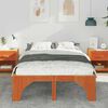 vidaXL Floor Bed Frame with Storage Brown 135 x 190 cm Pine wood