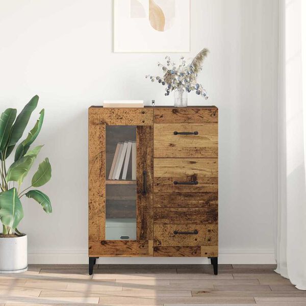 vidaXL Sideboard Old Wood 69.5 x 34 x 90 cm Engineered Wood and Iron