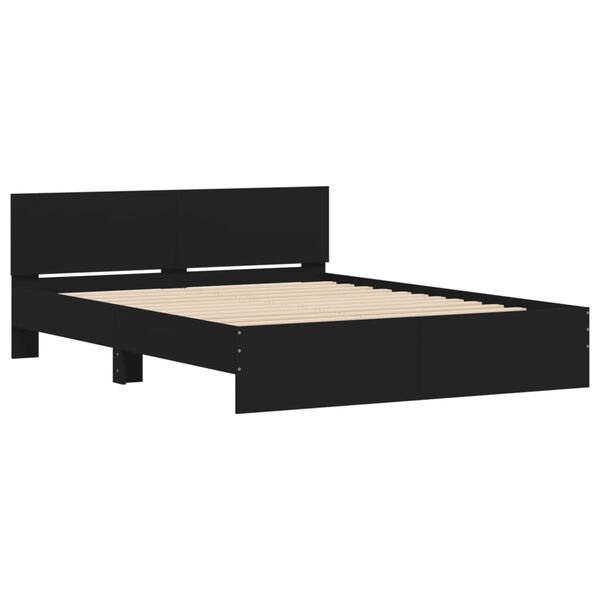 vidaXL Bed Frame without Mattress Black 140x200 cm