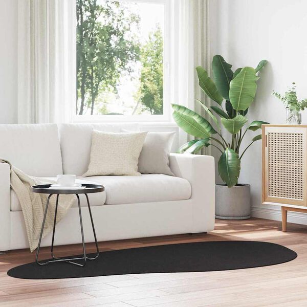 vidaXL Carpet Folding HUARTE Black 100 x 200 cm Polyester