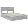 vidaXL Bed Frame with Drawer Grey Sonoma 140 x 190 cm Engineered Wood
