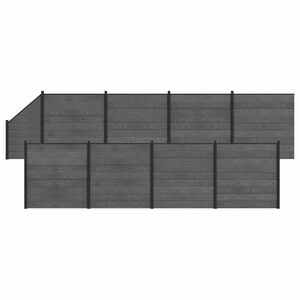 vidaXL Fence Set 9 pcs 1484 x 186 cm WPC and Aluminium Grey