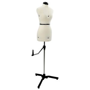 vidaXL Adjustable Dress Form Female Height Adjustable Cream S Velvet