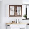 vidaXL Kitchen Wall Cabinet with Glass Door Porto Brown Oak