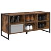 vidaXL Shoe Cabinet Smoke Oak 100 x 35 x 44 cm Engineered Wood