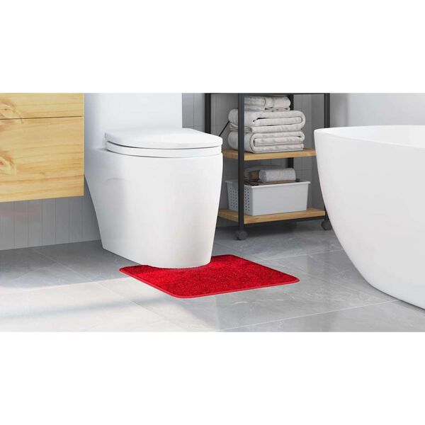 vidaXL Anti-slip Bath Mat with Toilet Cut Red 50 x 50 cm PP
