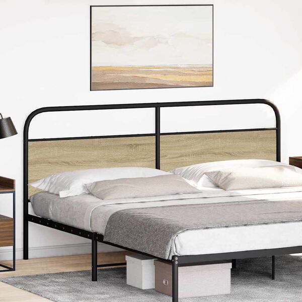 vidaXL Headboard Sonoma Oak 190 cm Steel and Engineered Wood