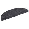 vidaXL Stair Mats Self-adhesive 5 pcs 65x21x4 cm Dark Grey Half Round Large