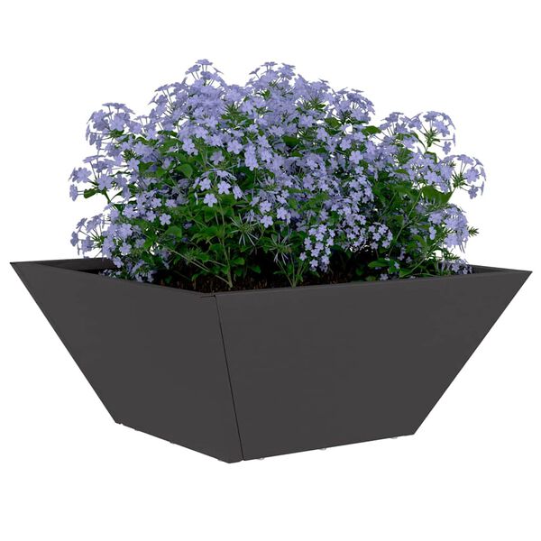 vidaXL Garden Planter Black 35 x 35 x 15 cm Cold-rolled Steel