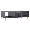 vidaXL Coffee Table High Gloss Grey 103.5x60x35 cm Engineered Wood