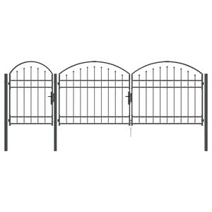 vidaXL Garden Fence Gate with Arched Top ASSEN 4 x 1.25 m Steel Grey