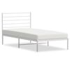 vidaXL Metal Bed Frame without Mattress with Headboard White 90x190cm
