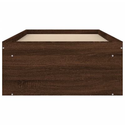 vidaXL Bed Frame Brown Oak 75x190 cm Small Single