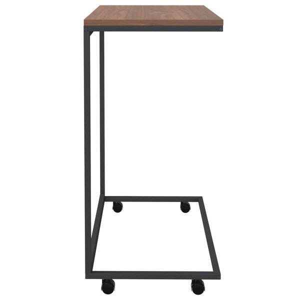 vidaXL Side Table with Wheels Black 55x35x70 cm Engineered Wood
