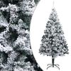 vidaXL Artificial Christmas Tree | Green with flocked white snow | PVC and steel