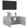 vidaXL TV Wall Cabinet with LED Lights Concrete Grey 60x35x31 cm