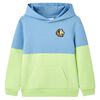 vidaXL Kids' Hooded Sweatshirt Blue and Soft Yellow 92