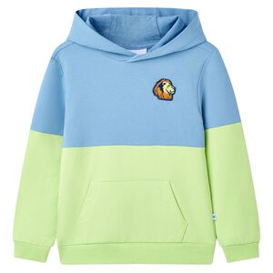 vidaXL Kids' Hooded Sweatshirt Blue and Soft Yellow 92