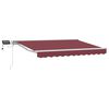 vidaXL Manual Awning Frame with LEDs Burgundy and White 2.5 x 2 m