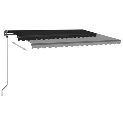 vidaXL Automatic Awning with LED & Wind Sensor 4x3.5 m Anthracite