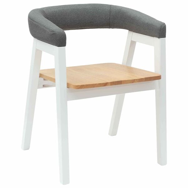 vidaXL Dining Chairs 2 pcs White 54 x 57 x 73 cm Solid Rubber Wood