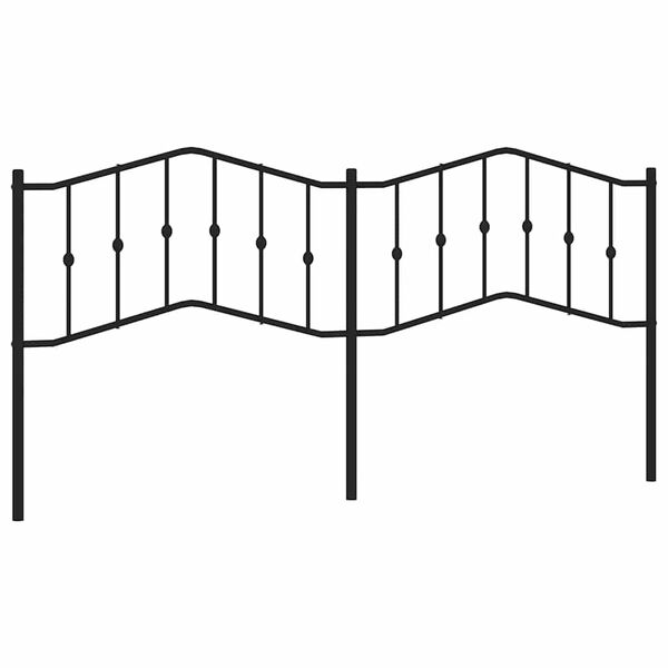 vidaXL Metal Replace Headboard Black 193 cm