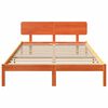 vidaXL Bed Frame with Headboard Wax Brown 140 x 200 cm Solid Pine Wood