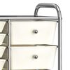 vidaXL XXL 15-Drawer Mobile Storage Trolley White Plastic