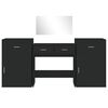 vidaXL 4 Piece Dressing Table Set Black Engineered Wood