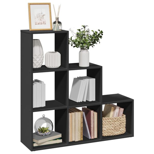 vidaXL Room Divider Bookcase&nbsp;3-Tier&nbsp;Black 99x29x99 cm Engineered Wood