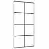 vidaXL Sliding Door Black 102.5x205 cm ESG Glass and Aluminium