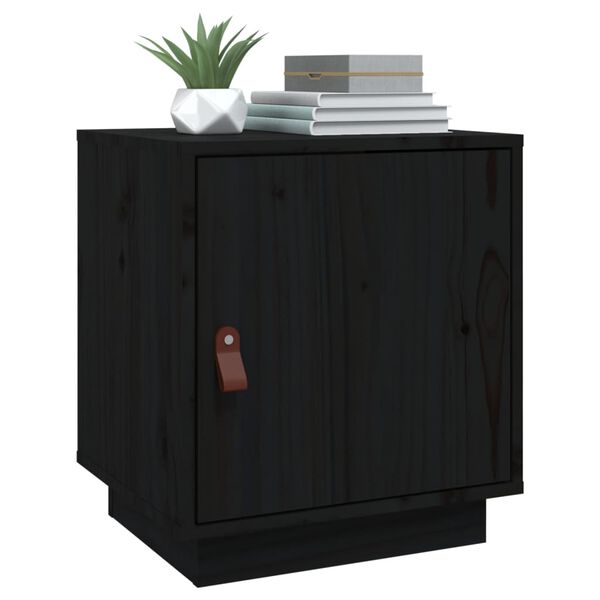 vidaXL Bedside Cabinets 2 pcs Black 40x34x45 cm Solid Wood Pine