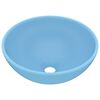 vidaXL Luxury Bathroom Basin Round Matt Light Blue 32.5x14 cm Ceramic