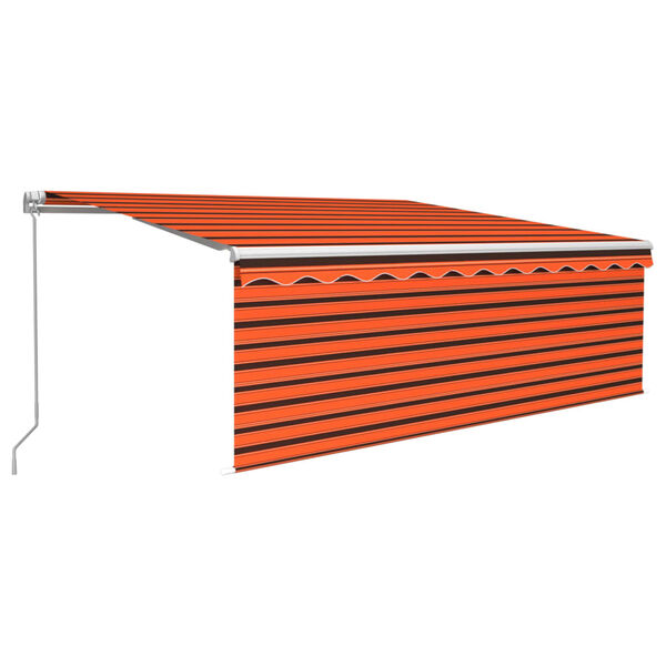 vidaXL Manual Retractable Awning with Blind&LED 4.5x3m Orange&Brown