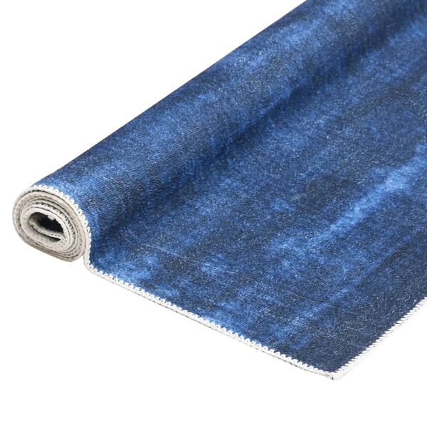 vidaXL Rug Washable Foldable Navy 180x270 cm Polyester