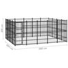 vidaXL Outdoor Dog Kennel Steel 18.43 m²