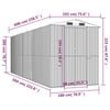 vidaXL Garden Shed Green 192x606x223 cm Galvanised Steel