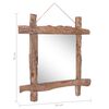 vidaXL Log Mirror Natural 70x70 cm Recycled Teak Wood