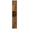 vidaXL Bathroom Cabinet Smoked Oak 32x34x188.5 cm Engineered Wood