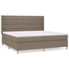 vidaXL Box Spring Bed with Mattress Taupe 200x200 cm Fabric