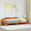 vidaXL Daybed with Trundle without Mattress Wax Brown 90x190 cm Single Solid Wood