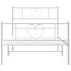 vidaXL Metal Bed Frame without Mattress with Footboard White 90x200cm