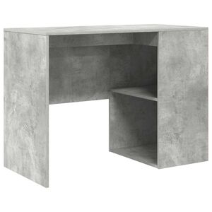 vidaXL Desk with Shelf Concrete Grey 102 x 50 x 75 cm Engineered Wood