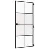 vidaXL Interior Door Slim Black 93x201.5 cm Tempered Glass and Aluminium